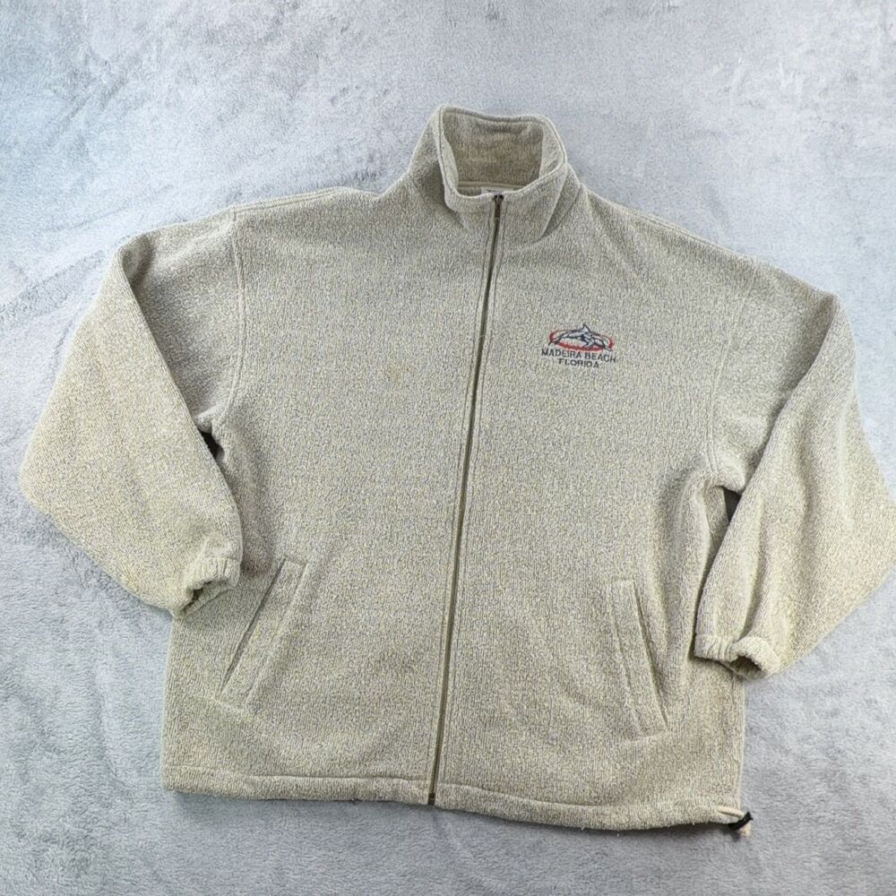 Vintage Paradise Full Zip Sweater Jacket Mens L Cotton Embroidered Logo